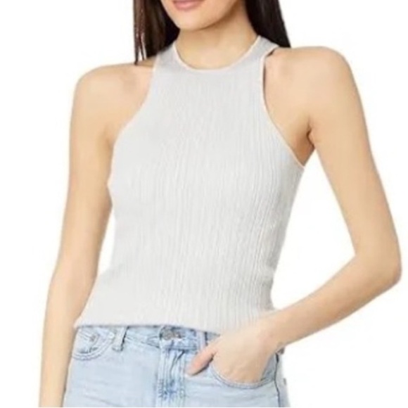 Madewell The Signature Shimmer Knit Cutaway Sweater Tank Vapor size M NWT NO048 - Picture 1 of 10